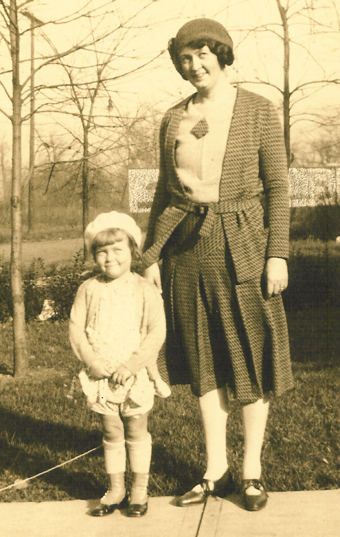 Doris Hurt and mother, about 1931, age 4, in Indianapolis, IN