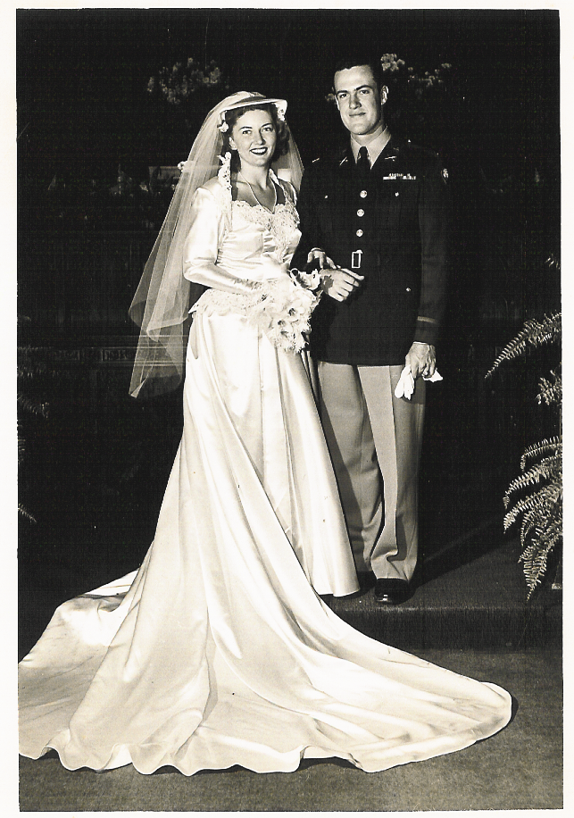 1950, Doris Hurt Powers and Capt. Patrick Powers, wedding day