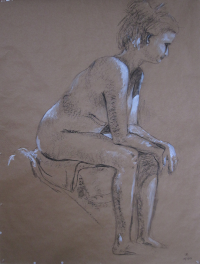 Seated Lady, White Paint